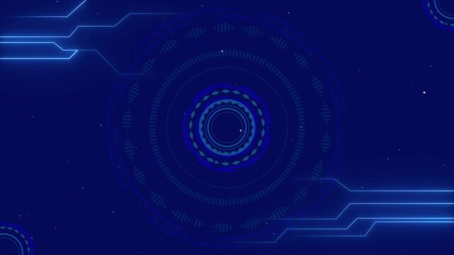 Circuit lines digital interface animation glows inside technology space. Lines digital network matrix provides data graphics. Interface animation layer delivers tech loops.
