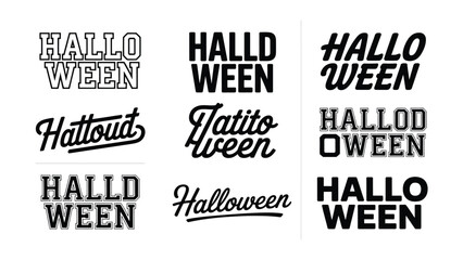 Fototapeta premium Creative Halloween Typography Designs With Various Font Styles Displayed