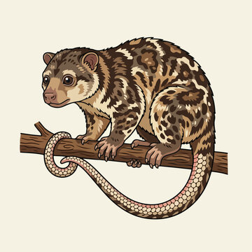 Flat illustration of a cuscus