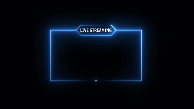 live streaming neon text frame animation box frame neon frame live streaming game live Stream overlay animation for live streaming video Titles 4k