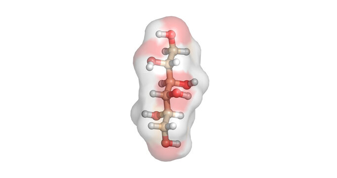 Mannitol, sugar alcohol osmotic diuretic for intracranial pressure reduction, 3D molecule 4K