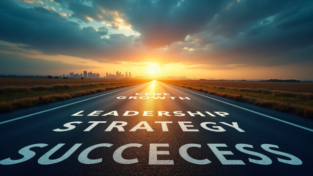 Growth Roadway Symbolizing Business Success and Leadership