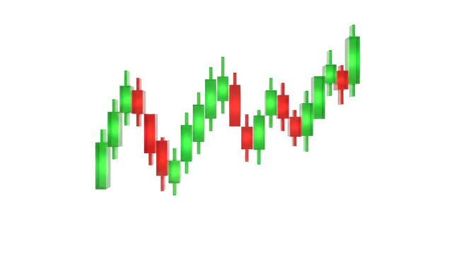 Candlestick Chart Analysis: A dynamic candlestick chart visually represents financial market trends.