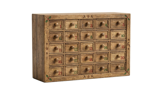 Antique Apothecary Cabinet: A vintage wooden apothecary cabinet, adorned with delicate painted designs, features rows of small drawers, evoking a sense of old-world charm and organized storage.