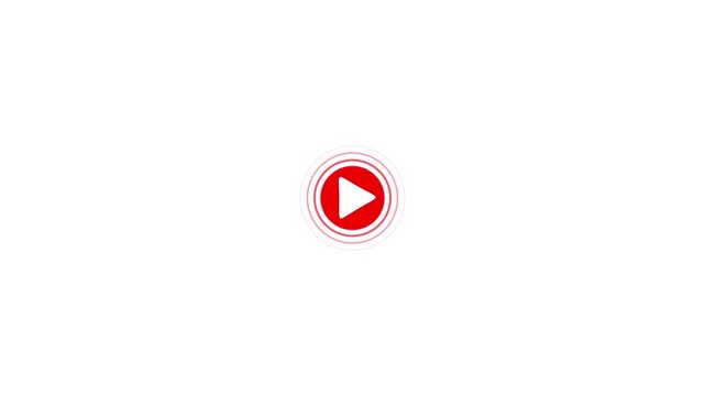 play button animation. video music play sign animation icon. animation on black background.4k video animation .