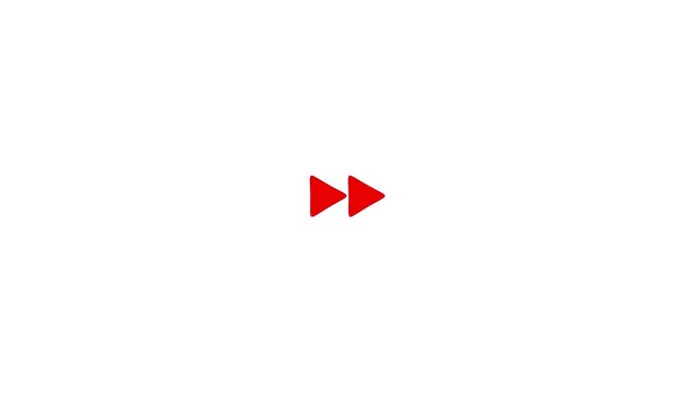 fast forwarding button icon animation on transparent background. Fast forward sign moving forward 4k Footage