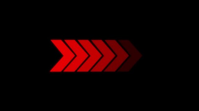 arrow icon concept animation right to left direction looping arrow loading and navigation symbol on black background