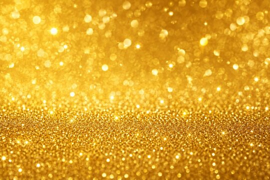 Gold Glitter Texture Background with Bokeh Lights Effect