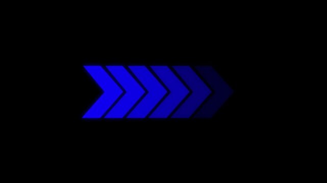 arrow icon concept animation right to left direction looping arrow loading and navigation symbol on black background