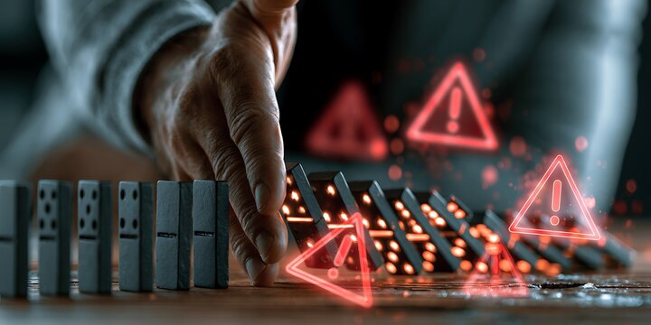 A conceptual risk control graphic illustrating crisis prevention, operational stability, strategic protection, problem interception, and safeguarding organizational processes from disruptions