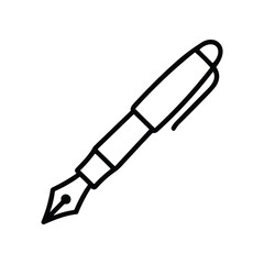 Fototapeta premium Fountain Pen Icon - Elegant Writing Instrument Silhouette