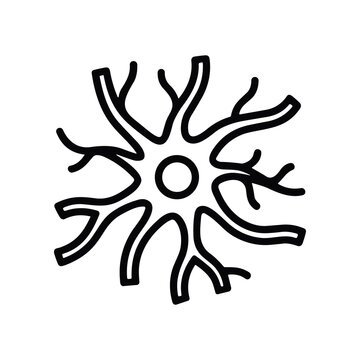 Stylized Neuron Icon - Abstract Neural Network and Brain Cell Illustration