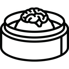 Brain Dumpling Icon - Creative Food Concept