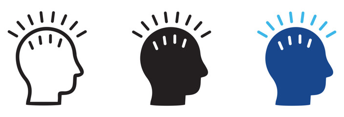 Head profile icons illustrate the concept of mental clarity and cognitive awareness. © Vector Pulse