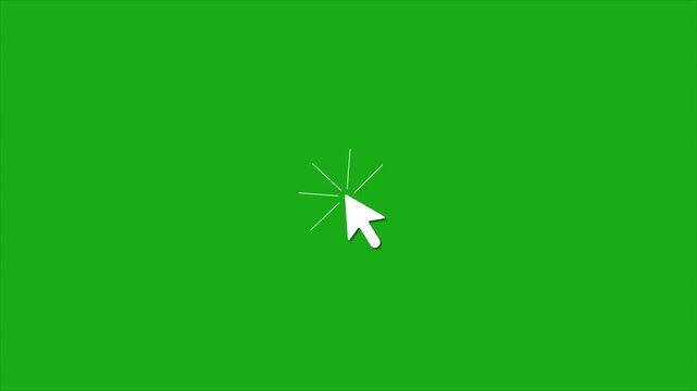 Mouse Click Animation, Cursor Click Effect, Pointer Click Burst, Click Interaction Overlay on Green Screen Chroma Key