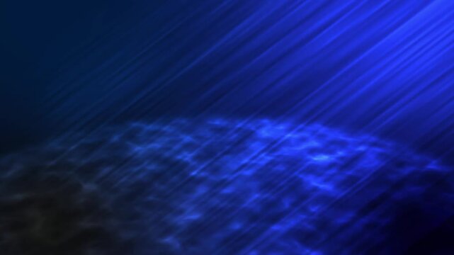 Underwater scene blue animation highlights diagonal rays and water ripples. Underwater scene deep graphics loop flawlessly on screen. Blue animation style looks highly commercial.