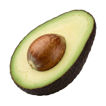 Fresh Half Avocado with Seed and Dark Skin.