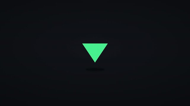 Animated down indicator arrow &mdash; bouncing solid triangle, scroll down pointer seamless loop, 4K