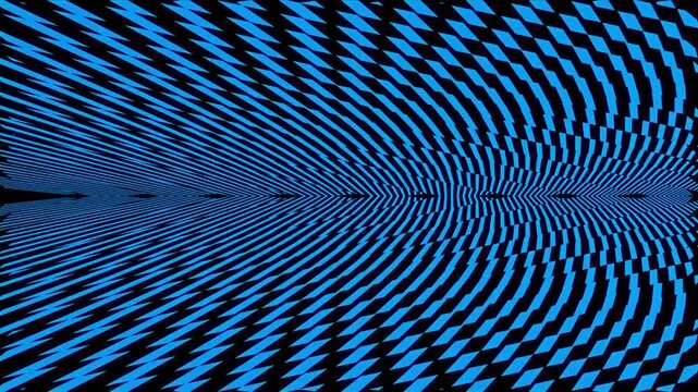 Wavy lines background animation loops blue and black abstract graphics. Wavy lines pattern layer serves as clean graphic placeholder. Background animation delivers sleek modern style.
