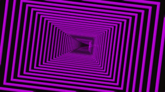 Square tunnel abstract animation loops infinite purple square outlines. Tunnel abstract perspective frames create deep retro grid visuals. Abstract animation layout loops for digital art.