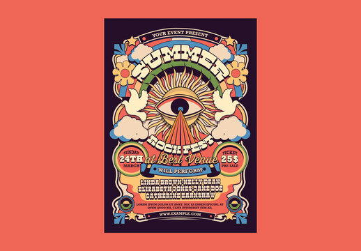 Retro Summer Rock Music Festival