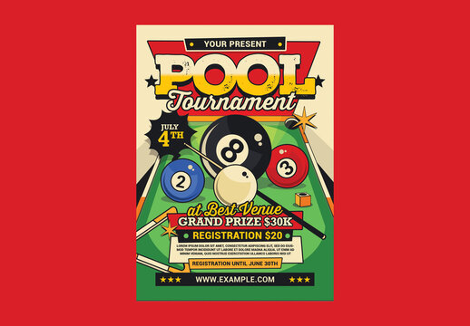 Pool Billiard Tournament Flyer