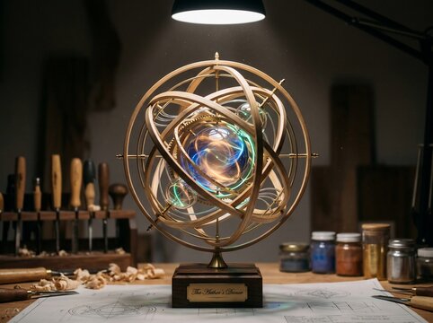 Wooden kinetic sculpture