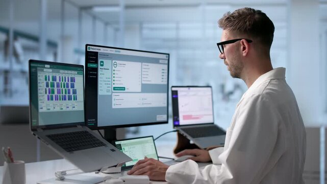 Healthcare Administrator Manages Patient Intake Using Software