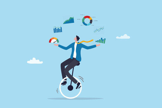 Statistics data analysis expert, information chart diagram optimization insight, performance report, marketing planning graph dashboard, businessman expert juggling data chart and graph diagram.