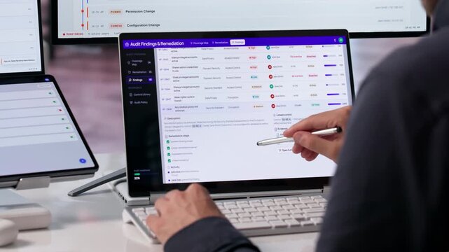 Internal Auditor Reviews Software Dashboard