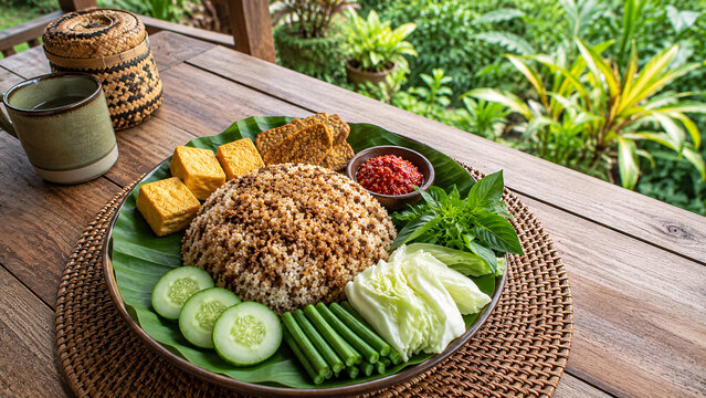 Traditional Indonesian Nasi Tutug Oncom Food