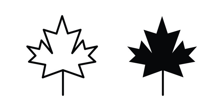 Maple leaf icon flat pictograms series