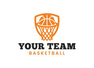 Basketball logo vector illustration, emblem sport logo template © Shahzar