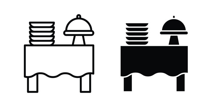 Catering buffet icon flat pictograms series