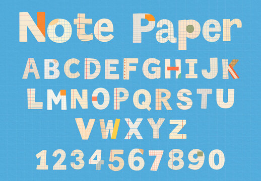 Graph Paper Alphabet Design Font Set