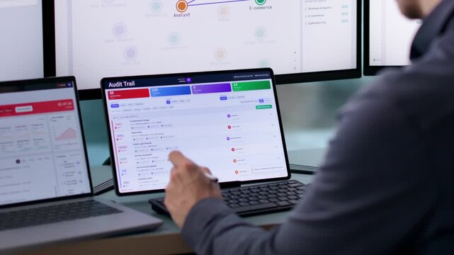 IT Manager Reviewing Security Dashboard