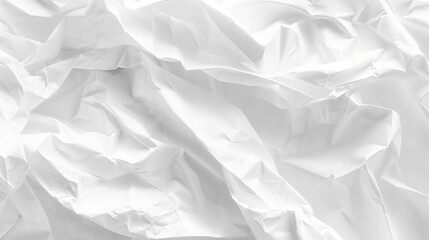 Fototapeta premium Abstract background with white crumpled paper texture, close-up.