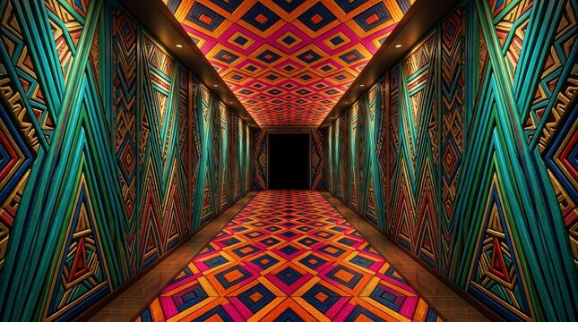 vibrant ethnic hallway