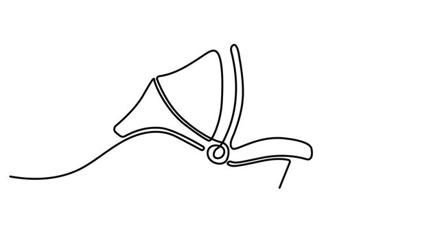 Animated self drawing of Continuous one line drawing of a baby car seat carrier. Full length one line animation. 4K video