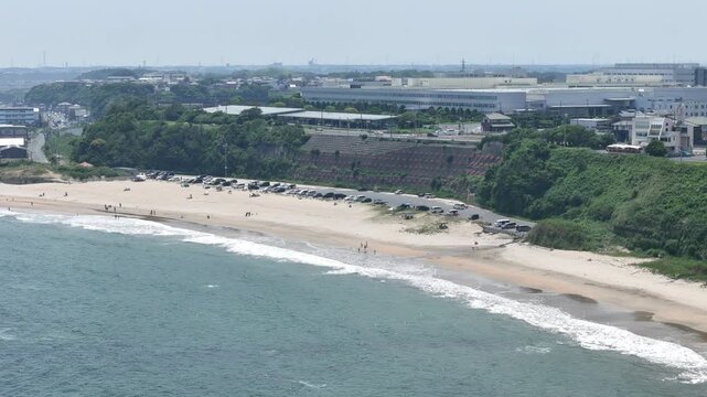 久慈浜海岸と日立灯台が見えるドローン空撮 2025年6月撮影