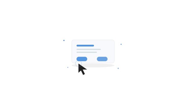 Cursor pointer clicks on a web interface button to demonstrate user interaction and digital navigation on a screen.