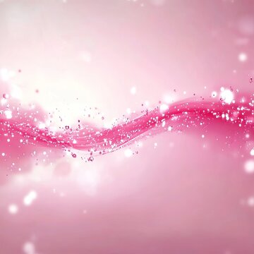 Abstract Swirling Pink Wave With Glimmeral Silver Particles Floating On An Elegant Floral Soft Base