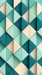 Abstract geometric pattern with repeating diamond grid, soft pastel color harmony, minimal Scandinavian aesthetic, subtle shadows, clean decorative backdrop, premium surface design