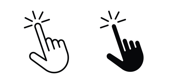 Hand cursor icon vector designs set