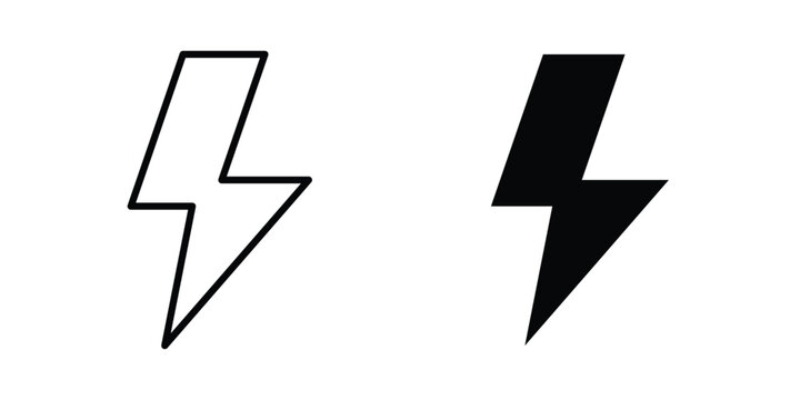 thunderbolt icon vector designs set