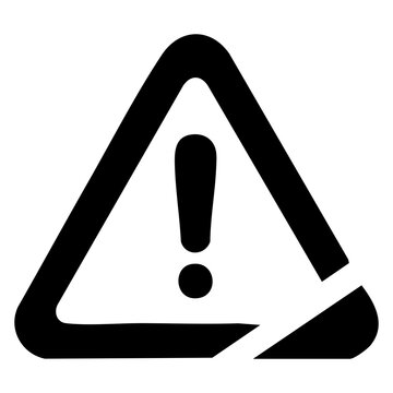 Minimal warning triangle symbol with a bold exclamation mark isolated on a white background. Perfect for user interfaces, instruction manuals, warning messages, and safety graphics.