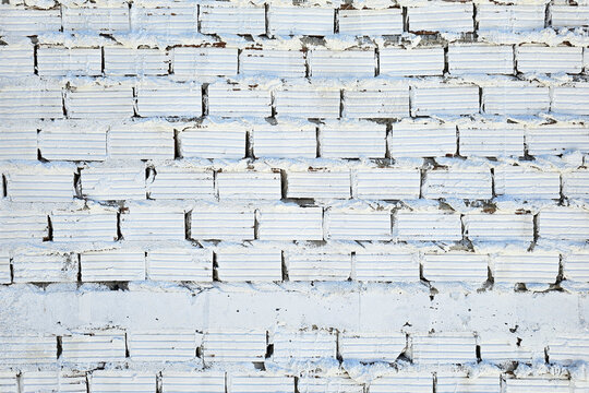 White Painted Brick Wall Texture Background for Overlay and Product Display Mockup.