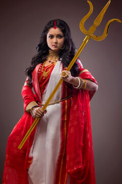 Potrait of a Bengali Married Woman as Goddess Durga