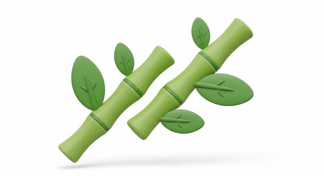 Verdant Stalks: A Minimalist 3D Ode to Nature's Geometry