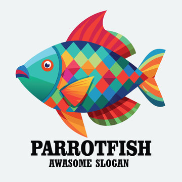 design logo vector icon parrot fish